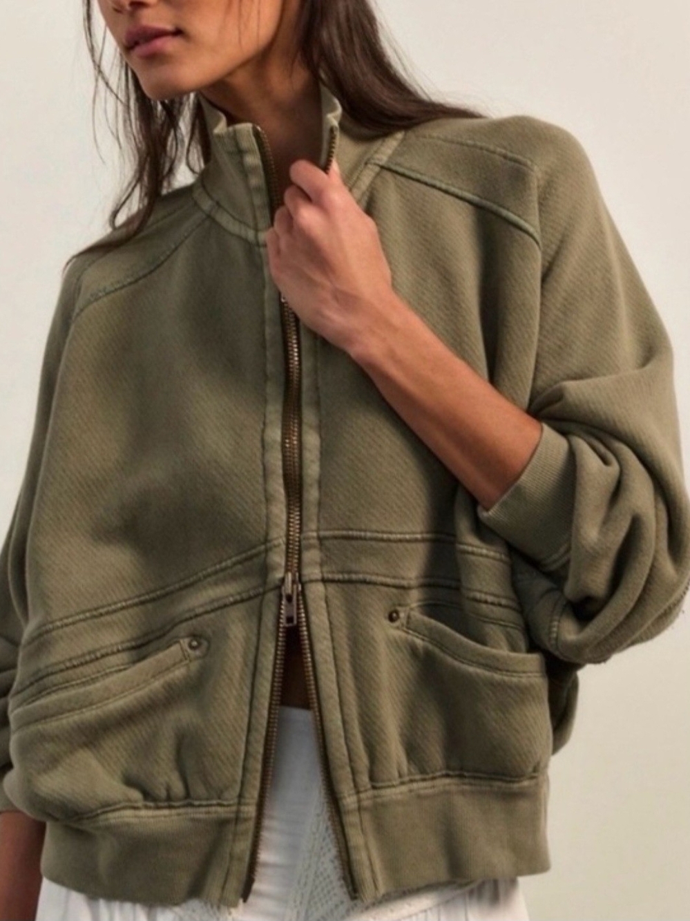 NWT Free People We The Free Thunder Cardi, Sz. M,  Sumner Pine